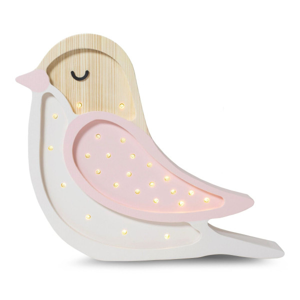 Little Lights Nachtlicht Kinder, Nachtlampe Vogel - 100% Kiefernholz natur 