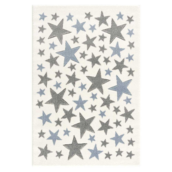 Livone Kinderteppich Stella Sterne blau grau