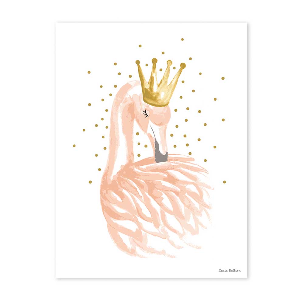 Lilipinso Poster Flamingo Mit Krone Bei Kinder Raume