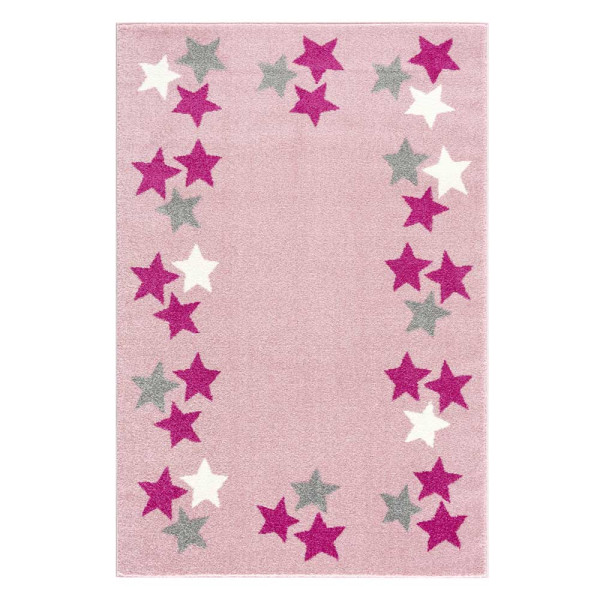 Livone Teppich Sternenband rosa grau