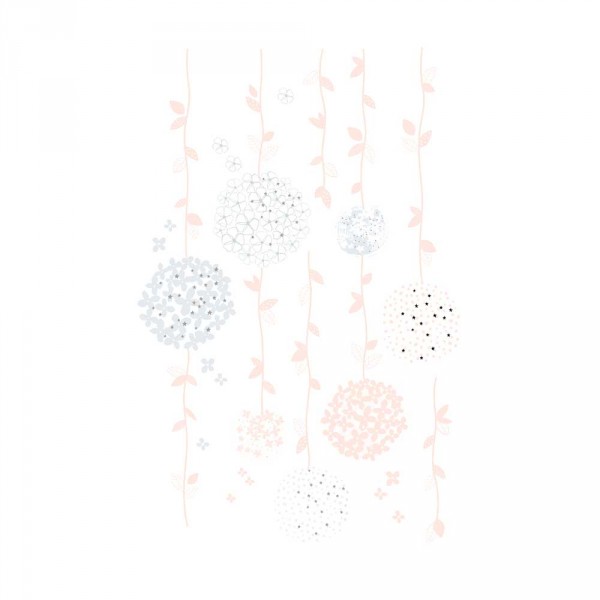 Lilipinso Wandsticker XL Blüten mit Ranken rosa grau
