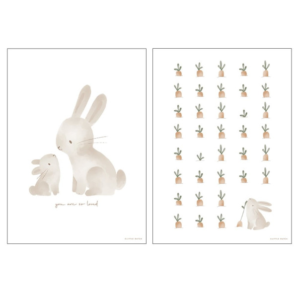Little Dutch Poster, Kinderposter, Wandbilder kinderzimmer - Baby Bunny - A3