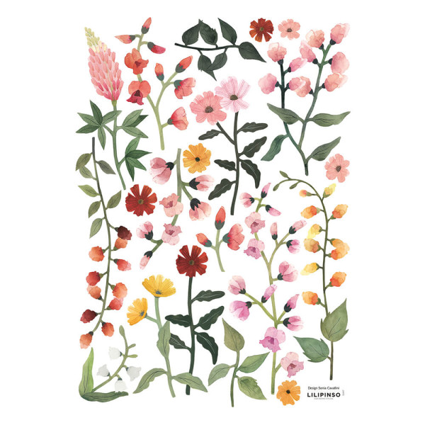 Lilipinso Wandsticker A3 buntes Blumensortiment
