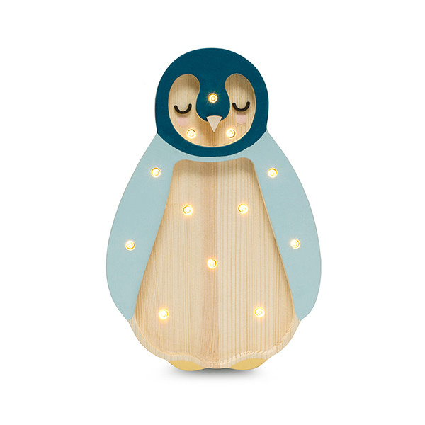 Little Lights Nachtlicht Kinder, Nachtlampe Mini-Pinguin - 100% Kiefernholz natur