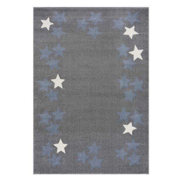 Livone Teppich Sternenband blau grau