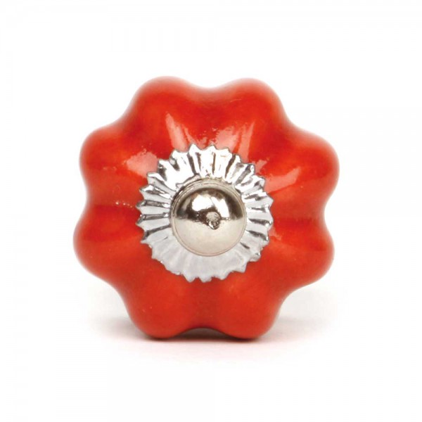 Knaufmanufaktur Möbelknopf Blume uni rot