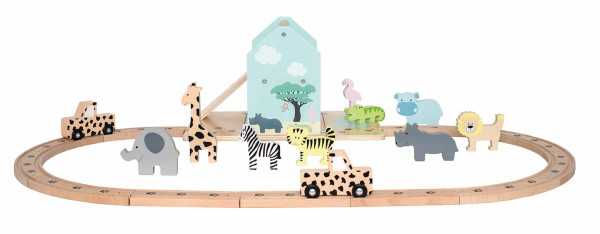 Jabadabado Kinderspielzeug, Holzspielzeug - Spielbahnset Go on Safari