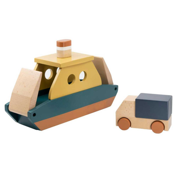 Sebra Spielzeug Fähre mit LKW Holz