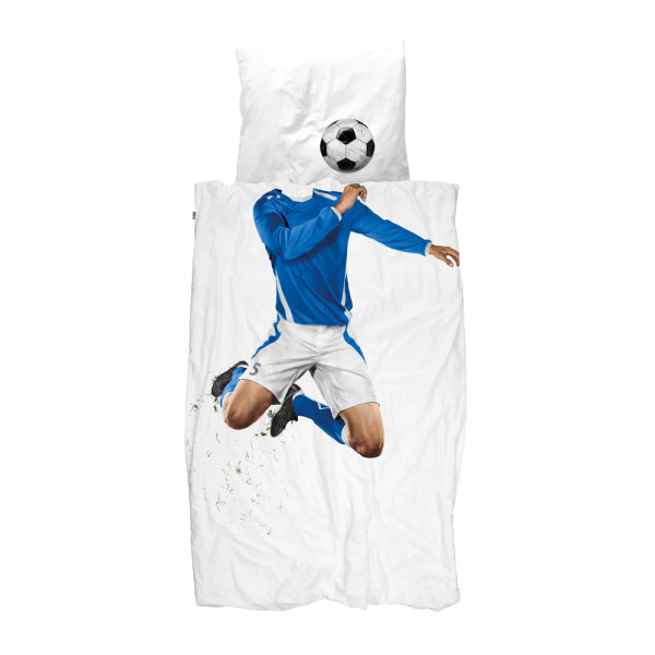 Snurk Bettwäsche Fußballer blau 135 x 200