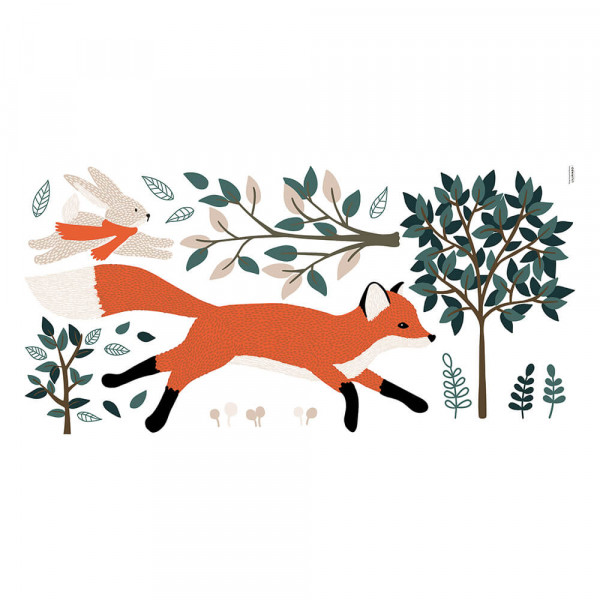 Lilipinso Wandsticker XL Fuchs und Hase im Wald