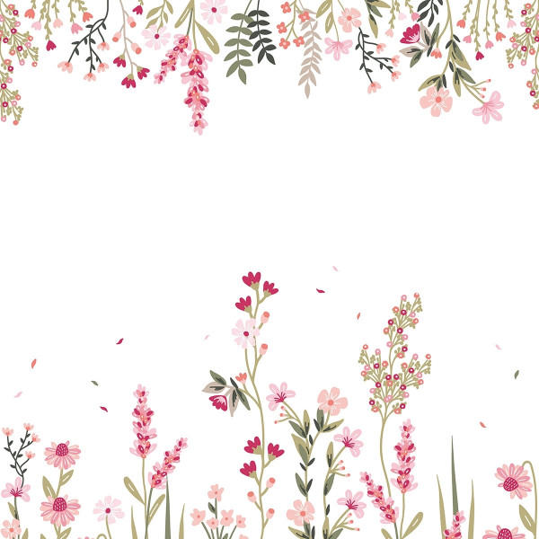 Lilipinso Tapete, Kinderzimmer Wandgestaltung, Panorama, Ein Feld voller Blumen rechts