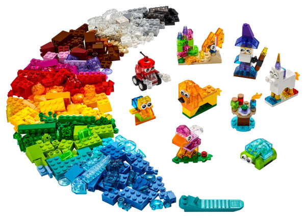 LEGO Classic 11013 - Kreativ Bauset mit durchsichtigen Steinen