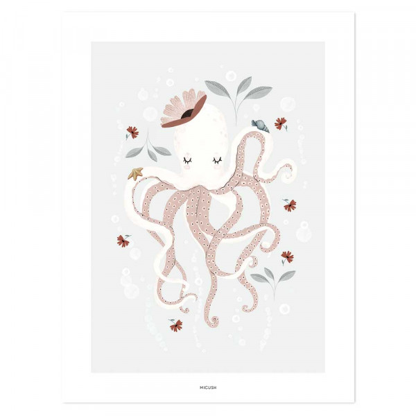 Lilipinso Poster Frau Octopus mit Blüten