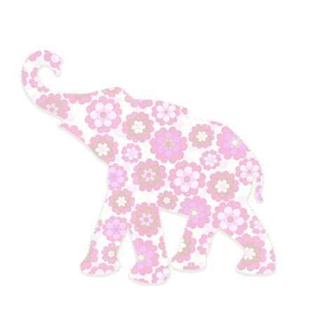 Inke Babyelefant Blumen rosa
