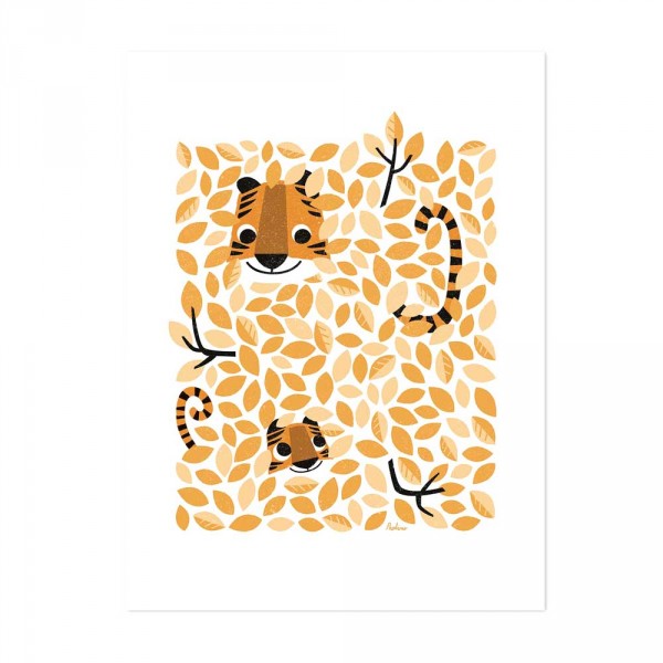 Lilipinso Poster Hide &amp; Seek Tiger im Blättergetümmel orange