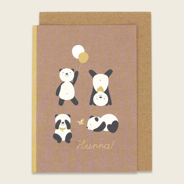 Ava & Yves Grußkarte, Klappkarte - Pandas