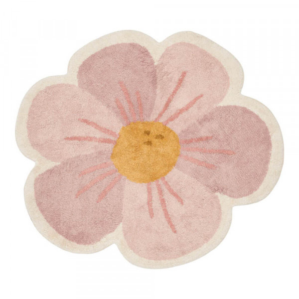 Little Dutch Teppich Blüte rosa &quot;Flowers &amp; Butterflies&quot; 110 x 110 cm