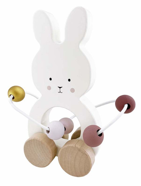 Jabadabado Kinderspielzeug, Schiebetier, Schiebespielzeug - Bunny mit Motorikschleife