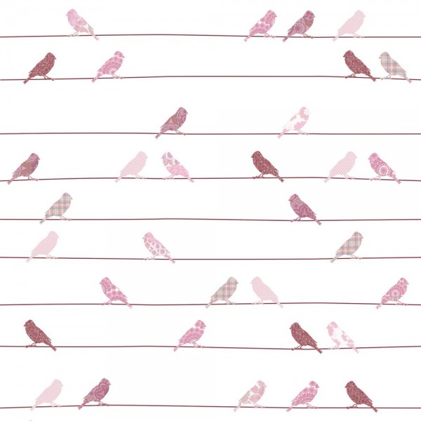 Inke Tapeten Wandbild Vögel rosa