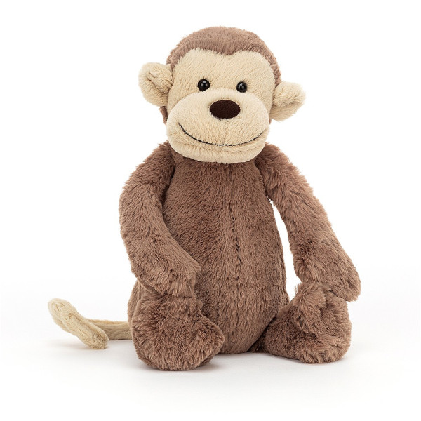 Jellycat Kuscheltier, Plüschtier, Stofftier - Bashful Monkey, 18 x 9 cm