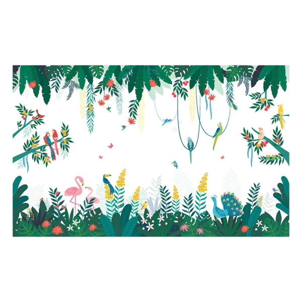 Lilipinso Vlies Wandbild bunte Vögel im Regenwald