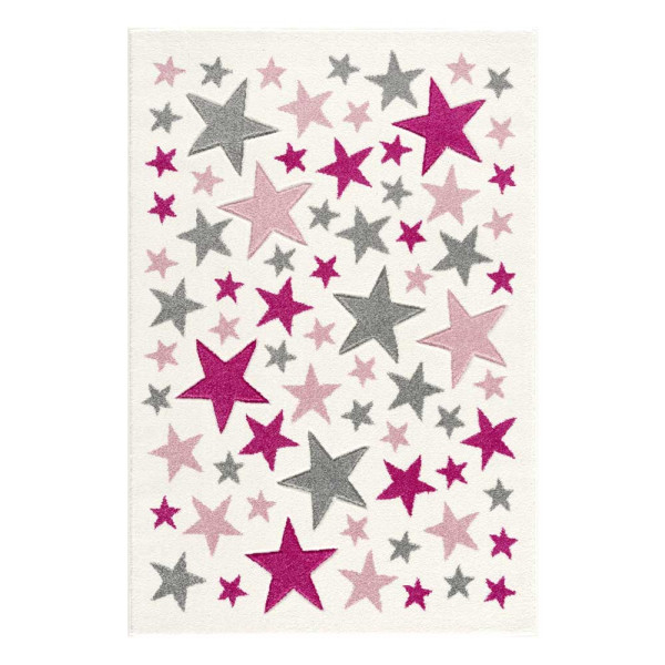 Livone Kinderteppich Stella Sterne rosa grau