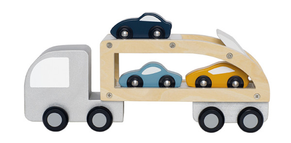 Jabadabado Kinderspielzeug, Spielzeugautos - Autotransporter mit Sportwagen
