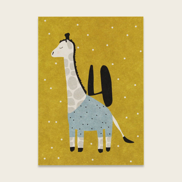 Ava &amp; Yves Postkarte Giraffe &quot;4&quot;
