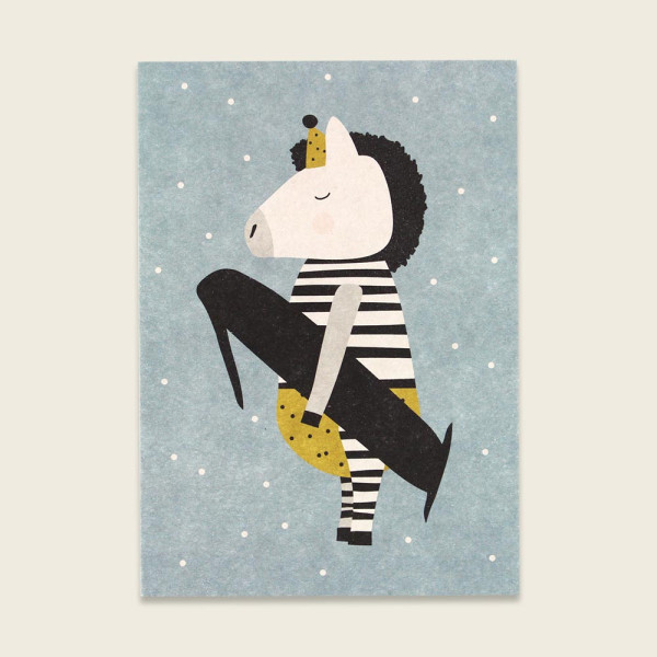 Ava &amp; Yves Postkarte Zebra &quot;1&quot;