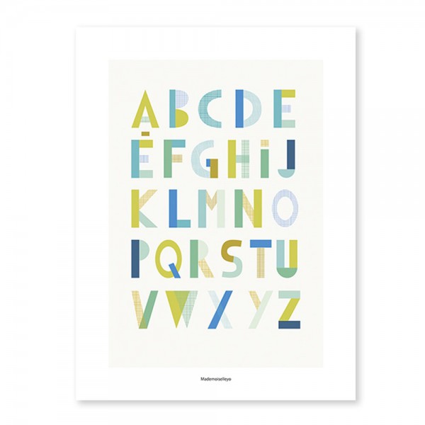Lilipinso Poster graphische Buchstaben blau