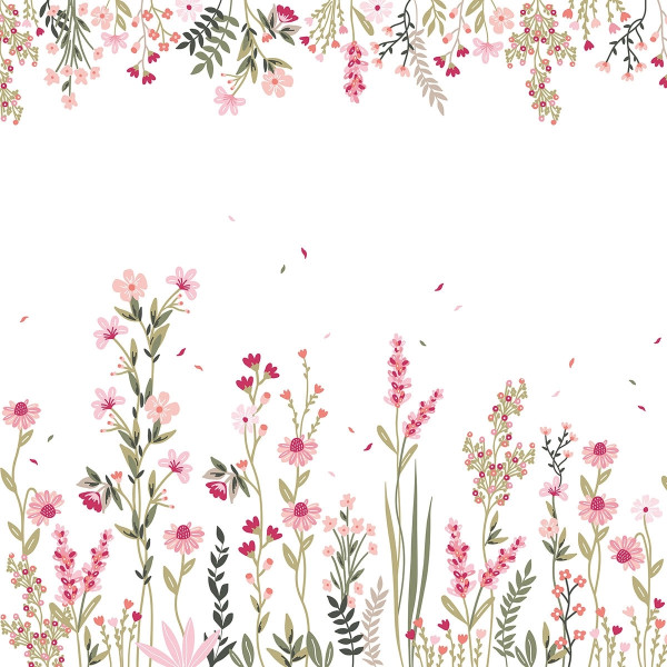 Lilipinso Tapete, Kinderzimmer Wandgestaltung, Panorama, Ein Feld voller Blumen
