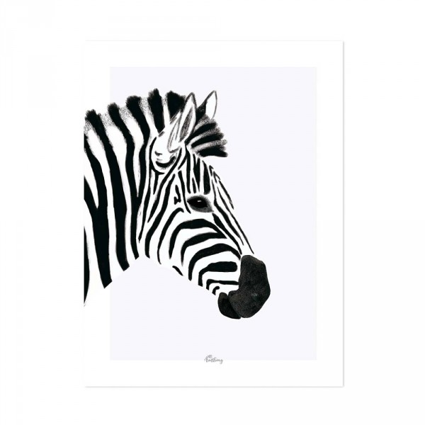 Poster schwarz weiss Zebra von Lilipinso