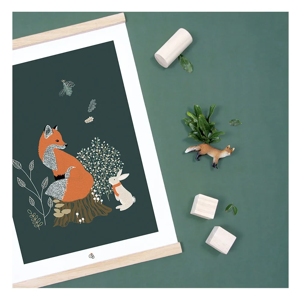 Lilipinso-Poster-Fuchs-und-Hase-im-Wald-dunkelgruen-455091_2.jpg