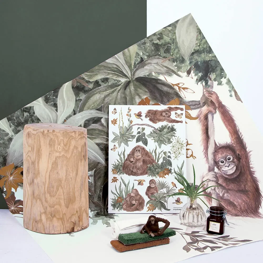 Lilipinso-Wandsticker-A3-Regenwald-Orang-Utans-braun-467187_2.jpg