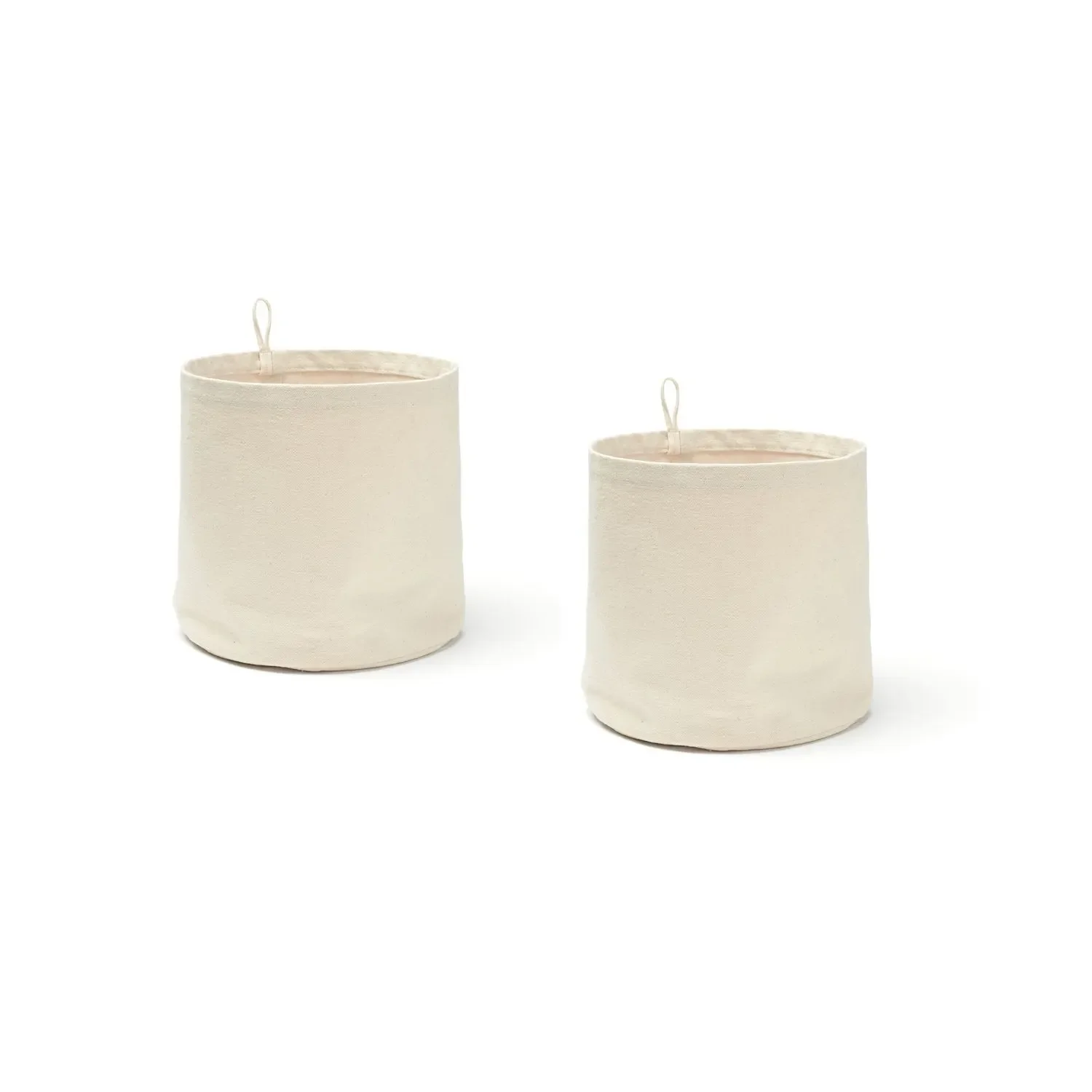 Kids Concept Aufbewahrungsboxen rund aus Stoff, hellbeige