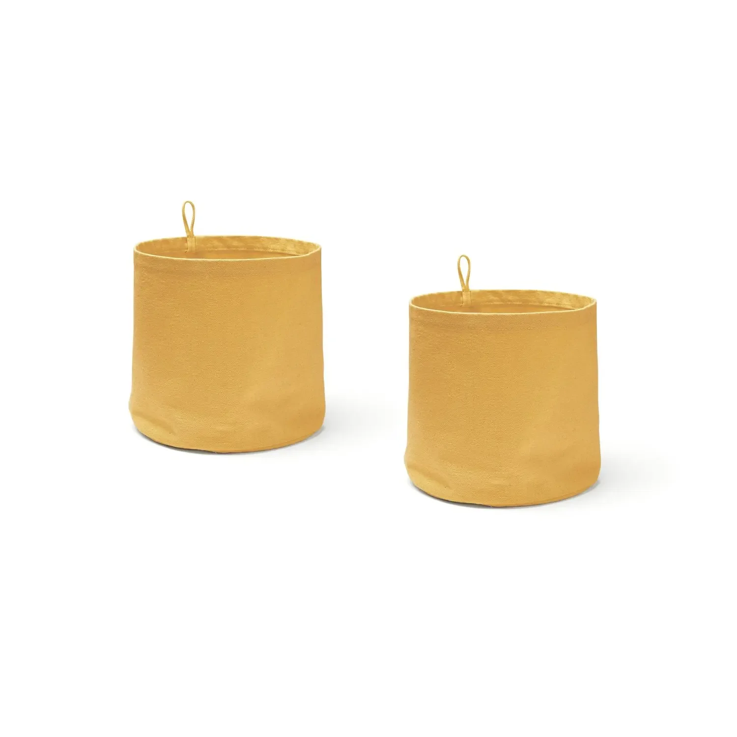 Kids Concept  Aufbewahrungsboxen rund aus Stoff, mango