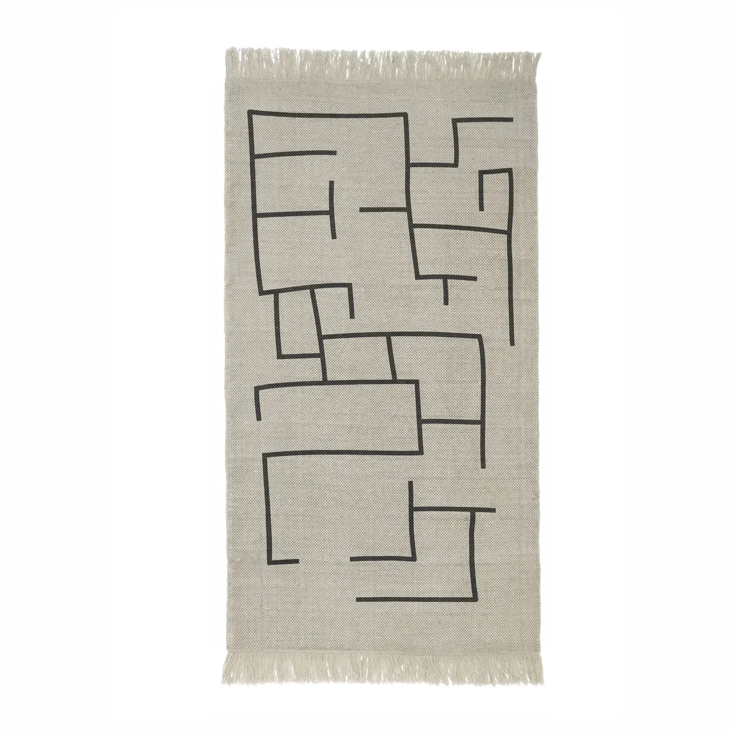 Kids Concept Teppich Geometrie 90x130cm, grau