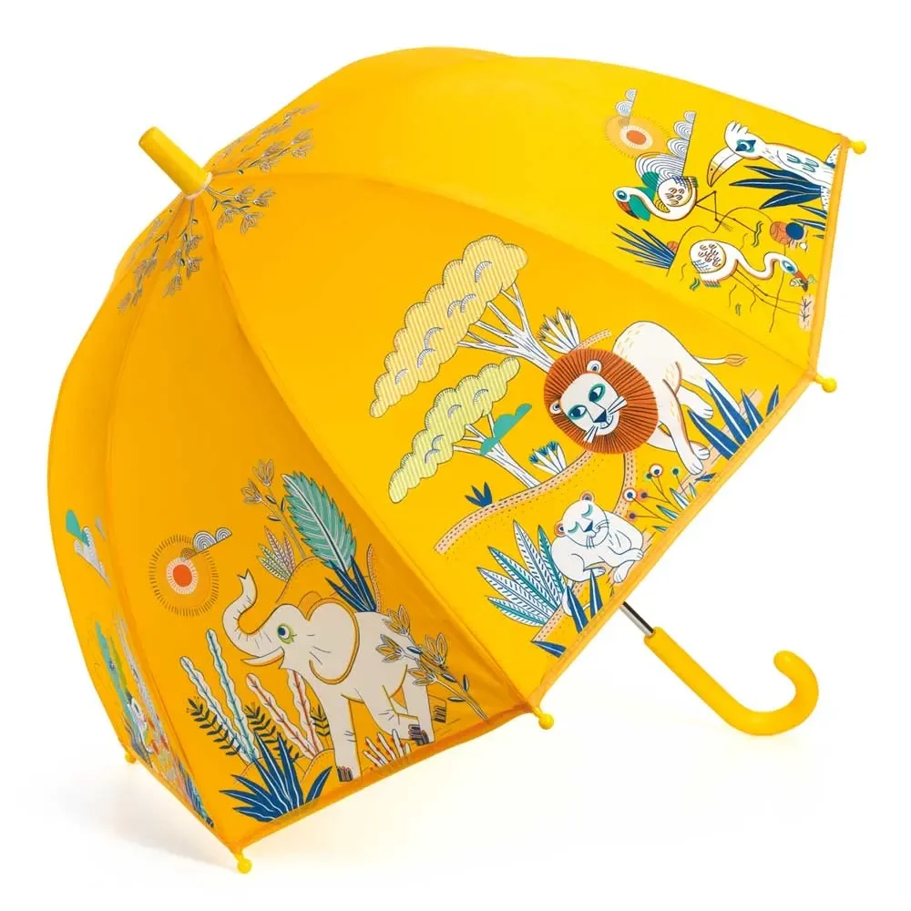 Djeco Kinder Regenschirm Savanne gelb
