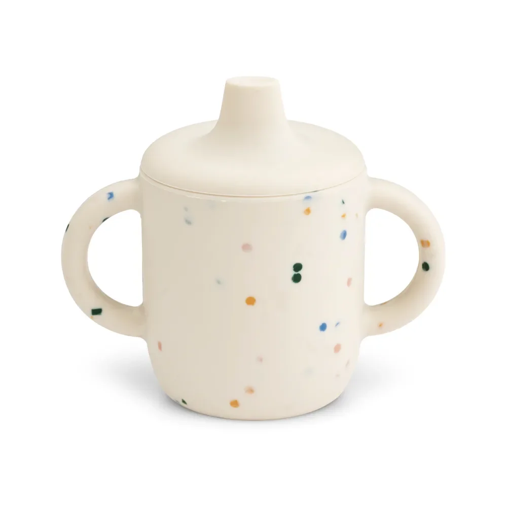 Liewood Trinklerntasse - Neil Sippy, 150 ml, Silikon, Farbe: Splash dots / Sea shell