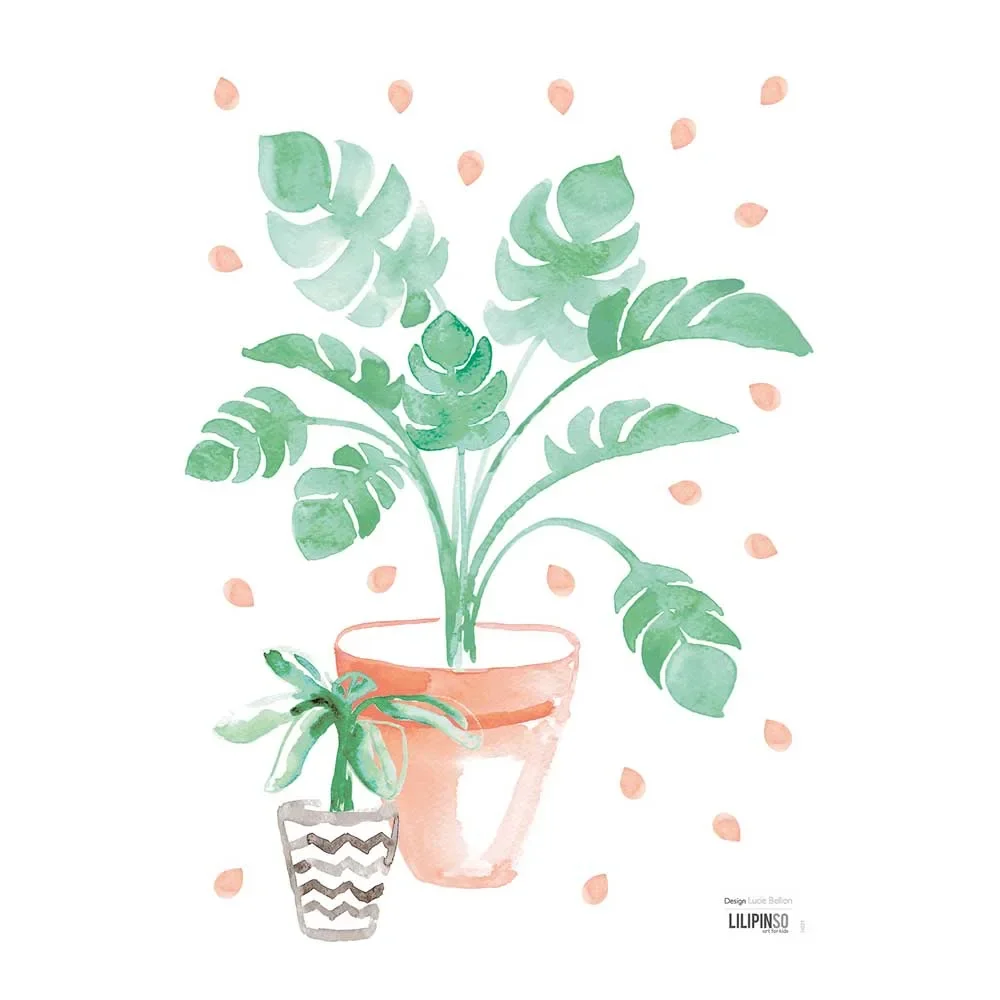 Lilipinso Wandsticker A3 zwei Blumentöpfe