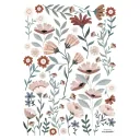 Lilipinso Wandsticker A3 Blüten im Meer graublau rosa