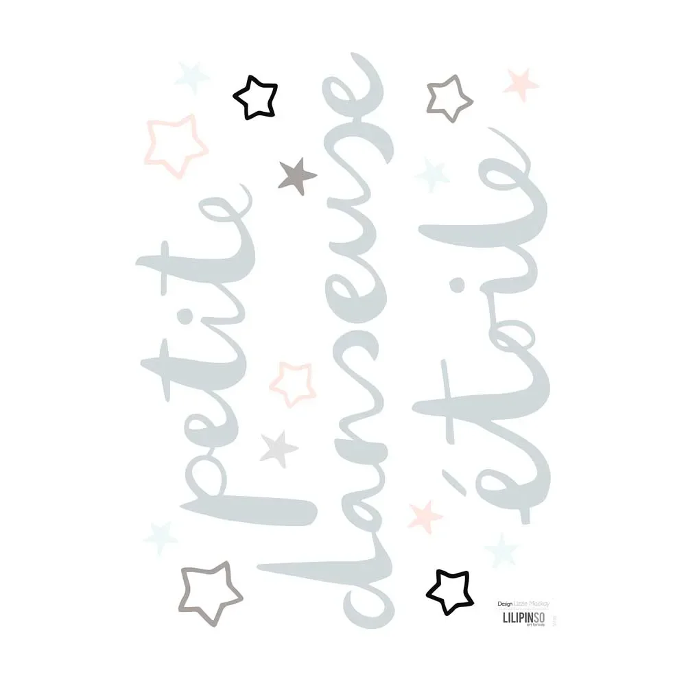 Lilipinso Wandsticker Spruch "Petite danseuse étoile" grau