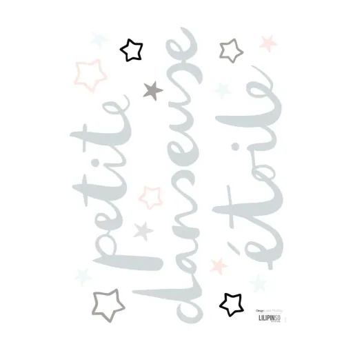 Lilipinso Wandsticker Spruch "Petite danseuse étoile" grau