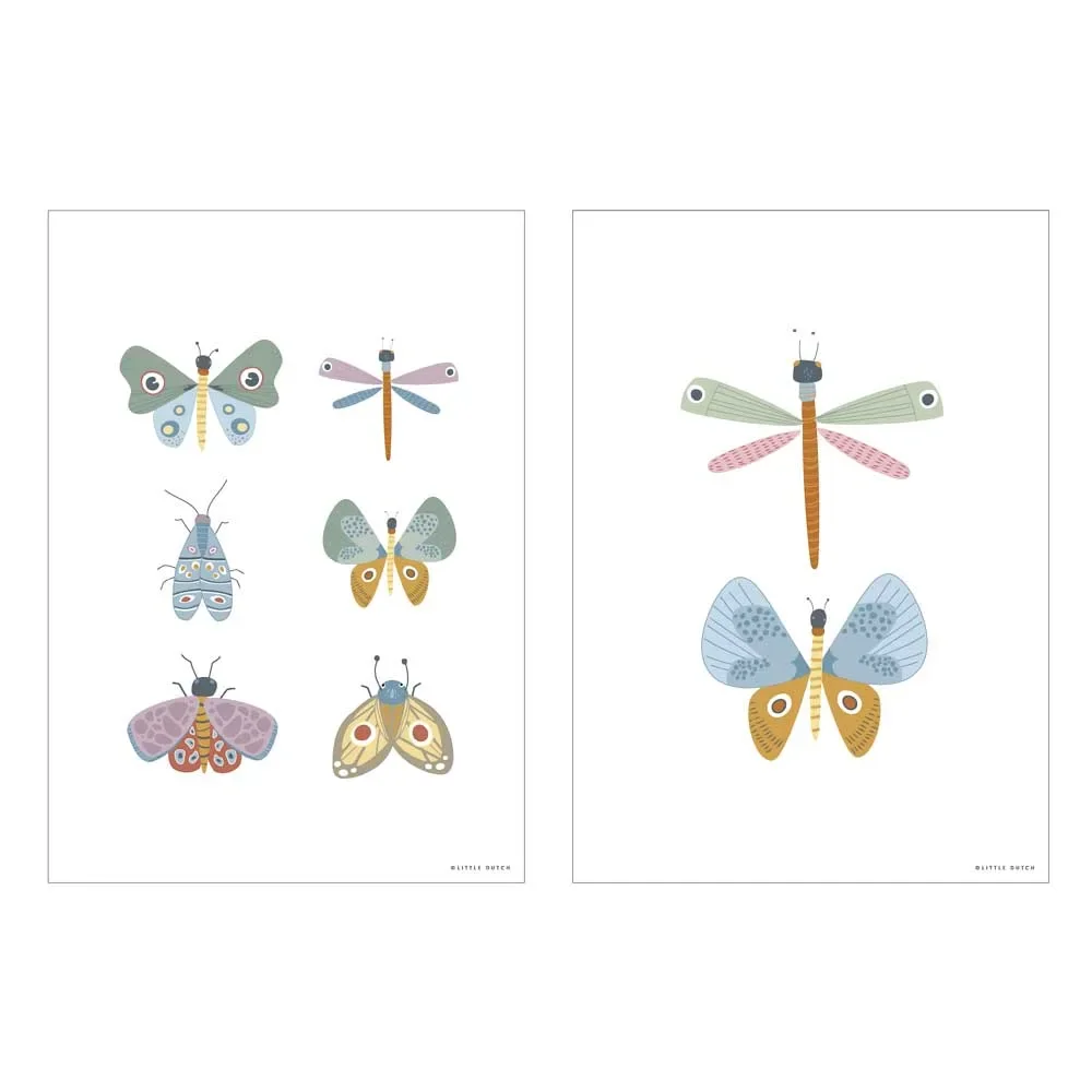 Little Dutch Poster Schmetterlinge  & Co "Spring Flowers"  zweiseitig