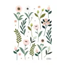 Lilipinso Wandsticker A3 Blüten und Blätter rosa grün