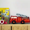 Little Lights Nachtlicht Kinder, Nachtlampe Feuerwehrauto - 100% Kiefernholz natur