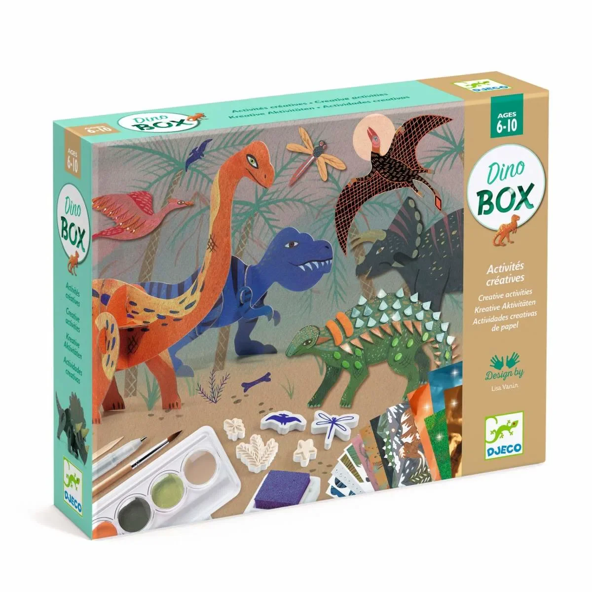 Djeco Bastelset, Kreativitätsset, Multi Activity Kit - Dinosaurier