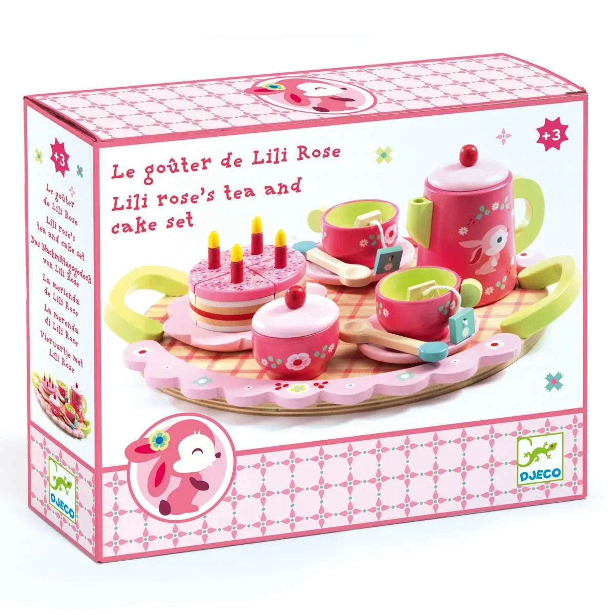 Djeco Kinderspielzeug, Puppengeschirr, Babygeschirr - Rollenspiel: Lili rose's Tee Party