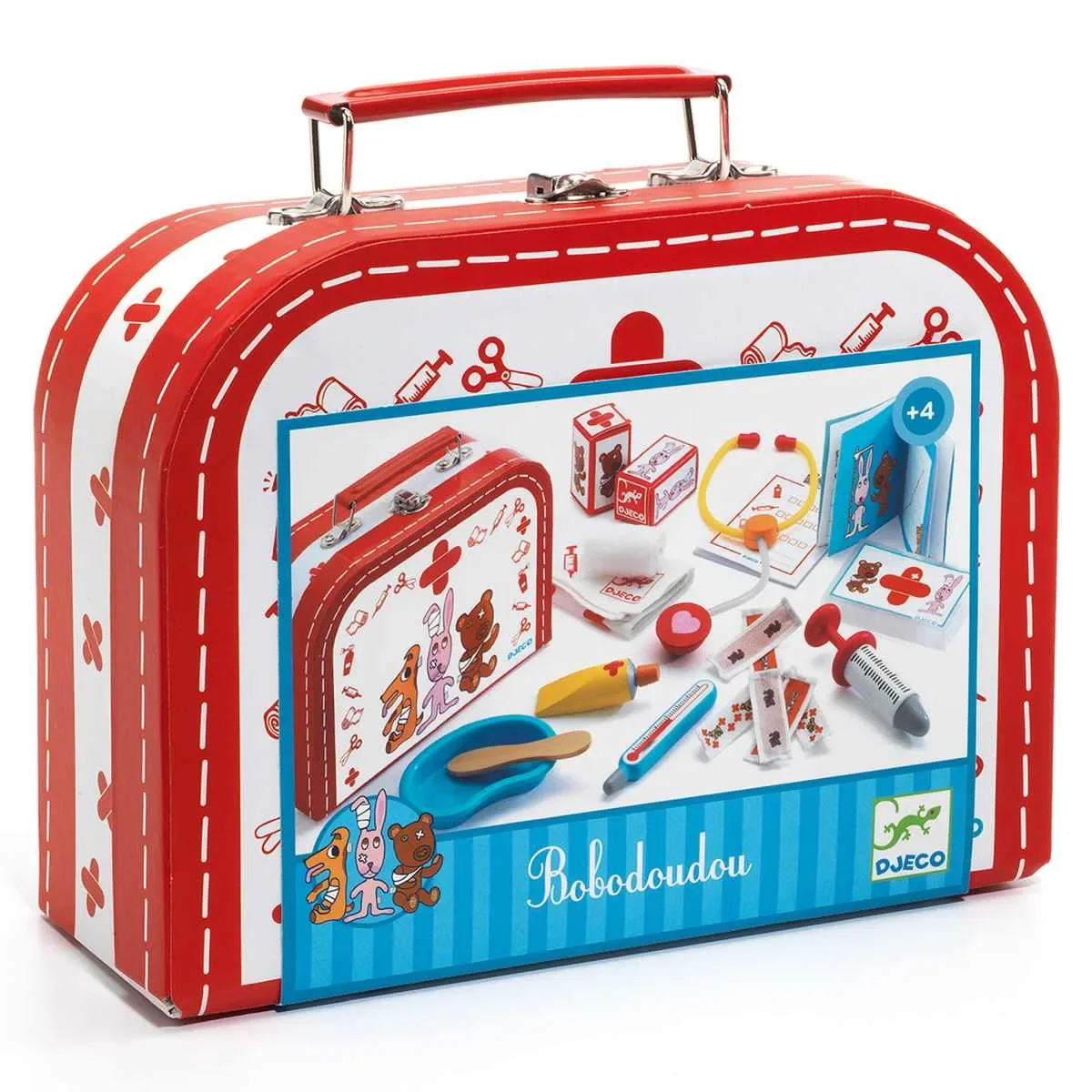 Djeco Kinderspielzeug, Tierarztkoffer, Tierarzt-Set - Rollenspiel: Bobodoudou
