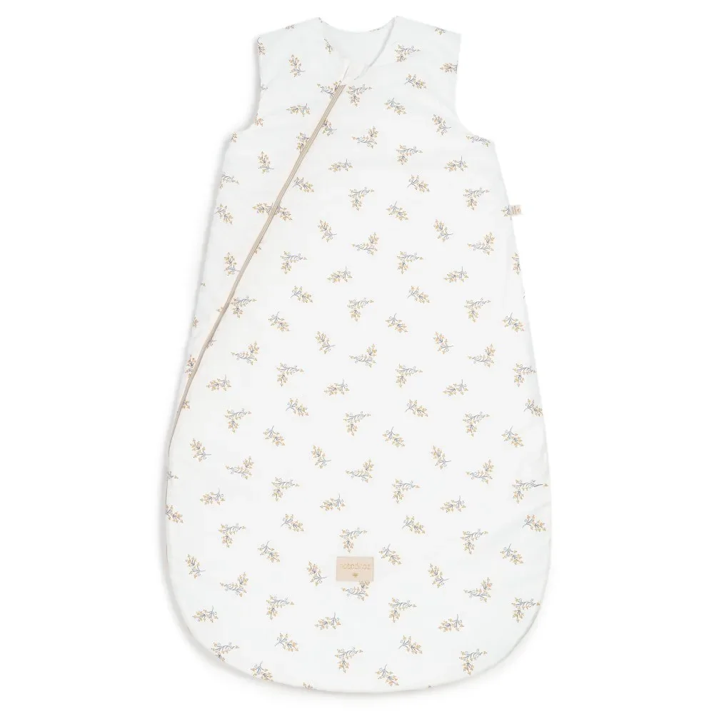 Nobodinoz Babyschlafsack "Cocoon" Flore weiß mit Blüten, Größe: 0 - 6 Monate
